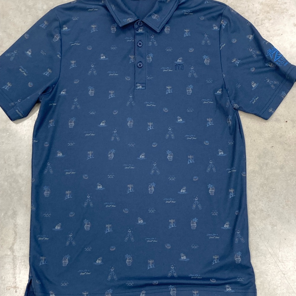 Travis Mathew Navy Polo All Over Party Medium